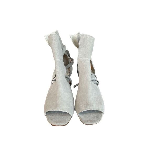Matisse Womens Gray Suede Ankle Ties Peep Toe Block Heel Sandal Size 9M - Picture 5 of 9